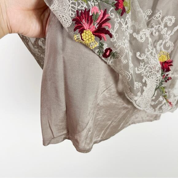 Sundance Embroidered Lace Short Sleeve Blouse - Picture 6 of 9